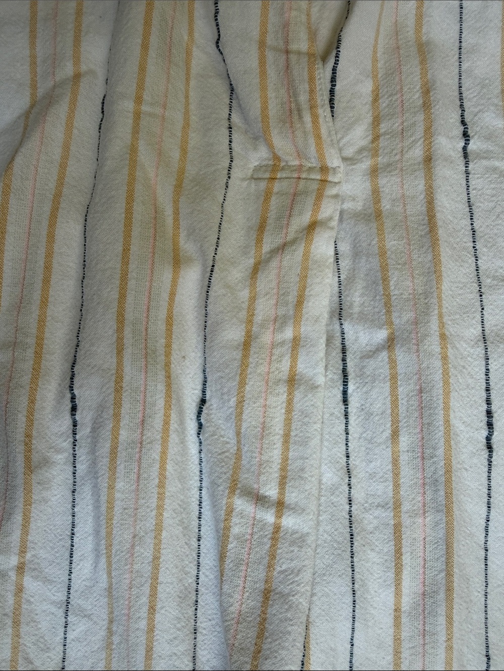 Madewell Park Popover Shirt in Textured Stripe Cotton Short Sleeve Split Neck S - Picture 5 of 13